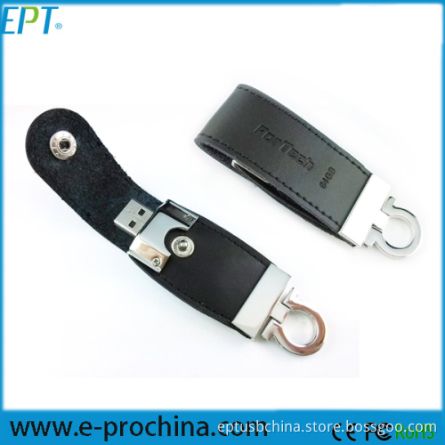 High End Customize Logo PU Leather USB